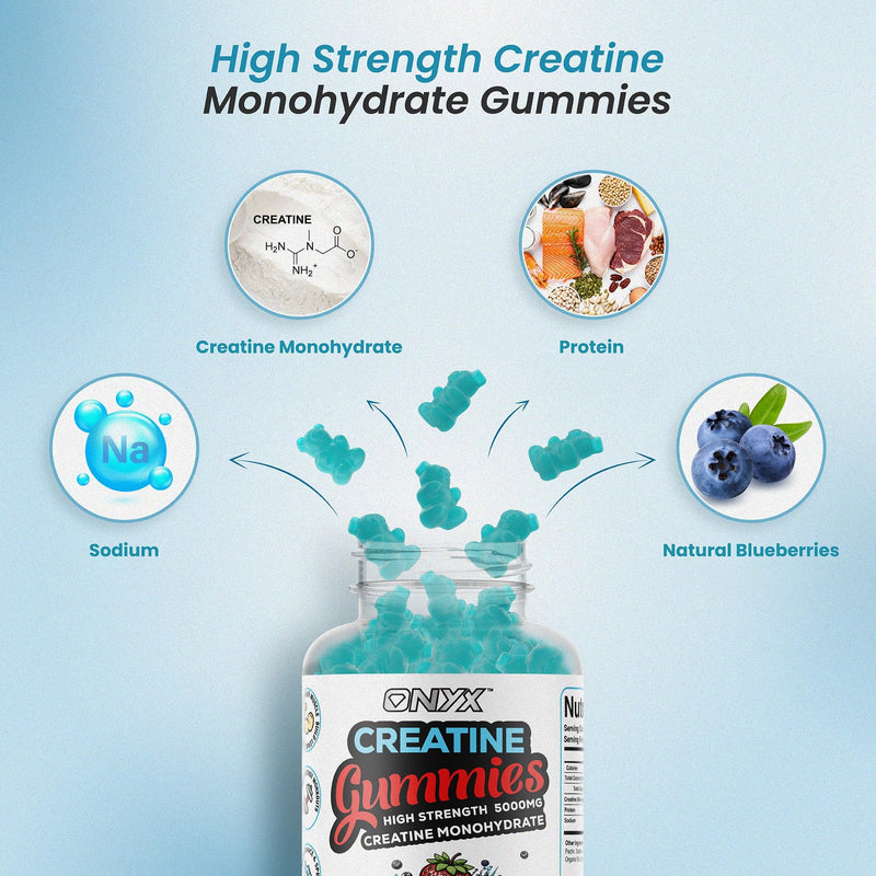 Creatine Monohydrate Gummies 5000mg High Strength Muscle Growth & Recovery Supplements for Men & Women 180 Creatine Gummys, Vegan Gym Pre Workout Chewable Gummies, Berry Blast Flavour (180 Gummies) 3