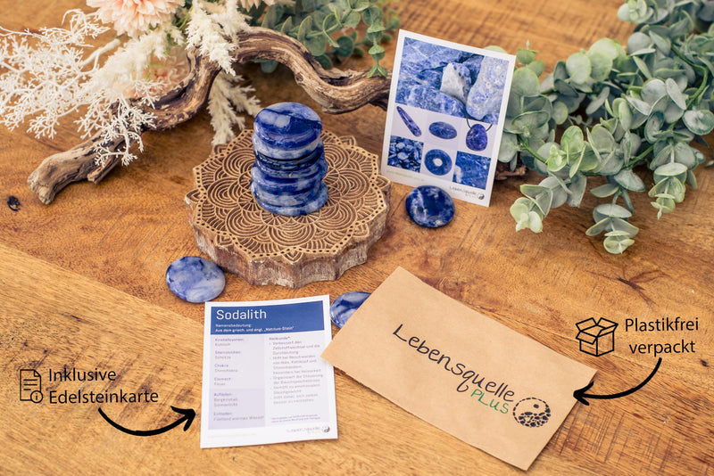 [Australia] - Sodalite disc stone | Hand flatterer pocket stone | High-quality gemstone Life Source Plus 