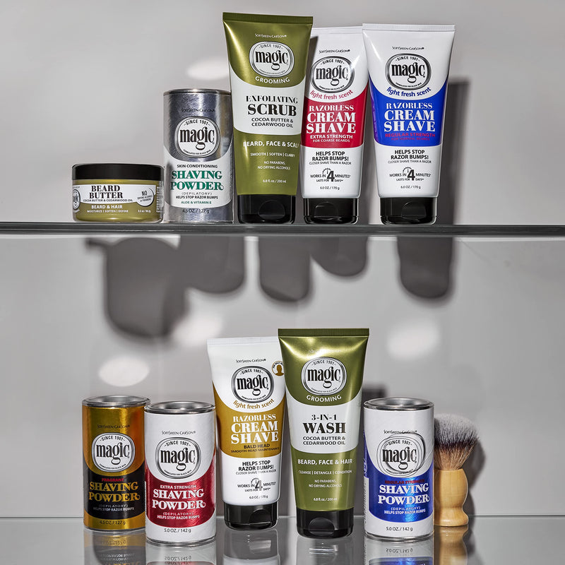 [Australia] - Softsheen-Carson Magic Shaving Beard Grooming Kit for Men with Cedarwood Oil, Includes Beard Butter, Scrub and Cleanser, Gift Set for Facial Hair Care,1 kit 