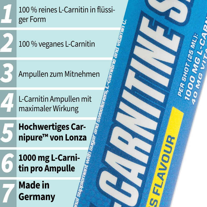 [Australia] - Body Attack L-Carnitine Shots, Lemon, Pack of 1 (20x 25 ml) 