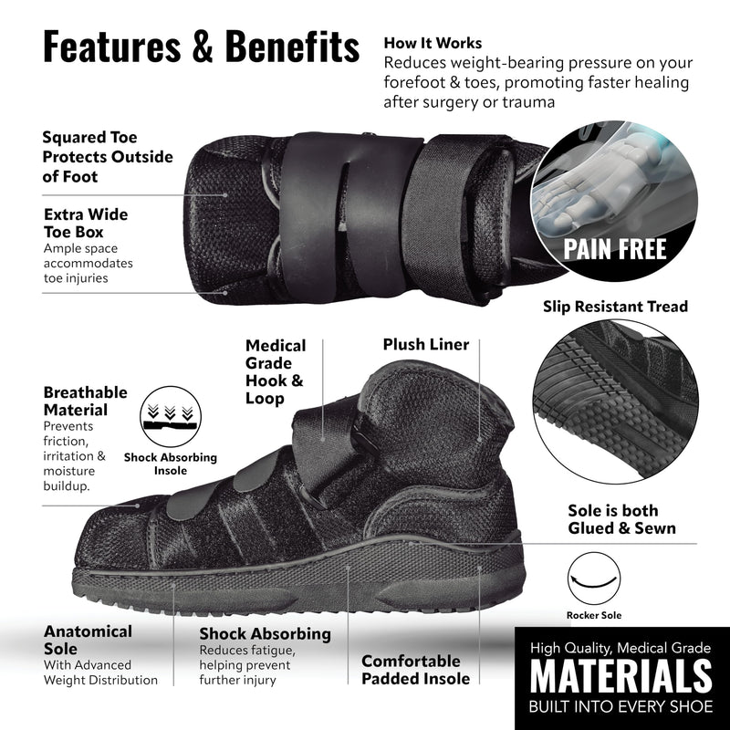 Kids High Medical Shoe Closed Toe, Size XS, Walking Boot & Foot Brace, Post Op/Orthopedic Boot for Injured Foot for Kids, Kid Walking Boot for Recovery