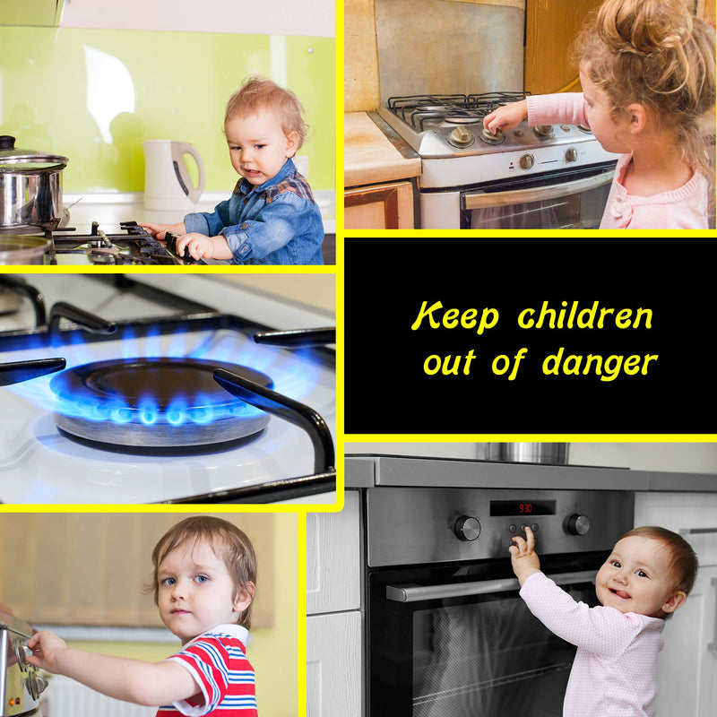 [Australia] - 6 Pack Clear Stove Knob Safety Covers - Protect Little Kids with A Child Proof Lock for Oven/Stove Top/Gas Range - Baby/Toddler Kitchen Safety Guard - Check Dimensions 