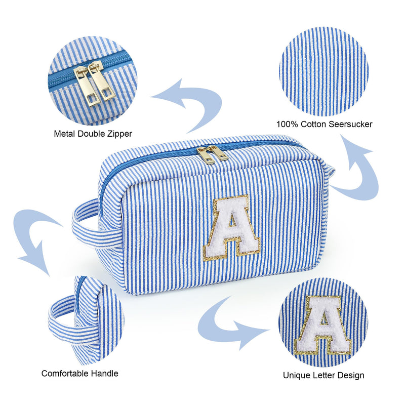 YOOLIFE Initial Girls Makeup Bag and Crossbody Bag L