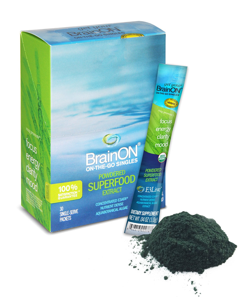 E3LIVE BrainON - Concentrated E3AFA - On-The-Go Singles - 30 Count Box
