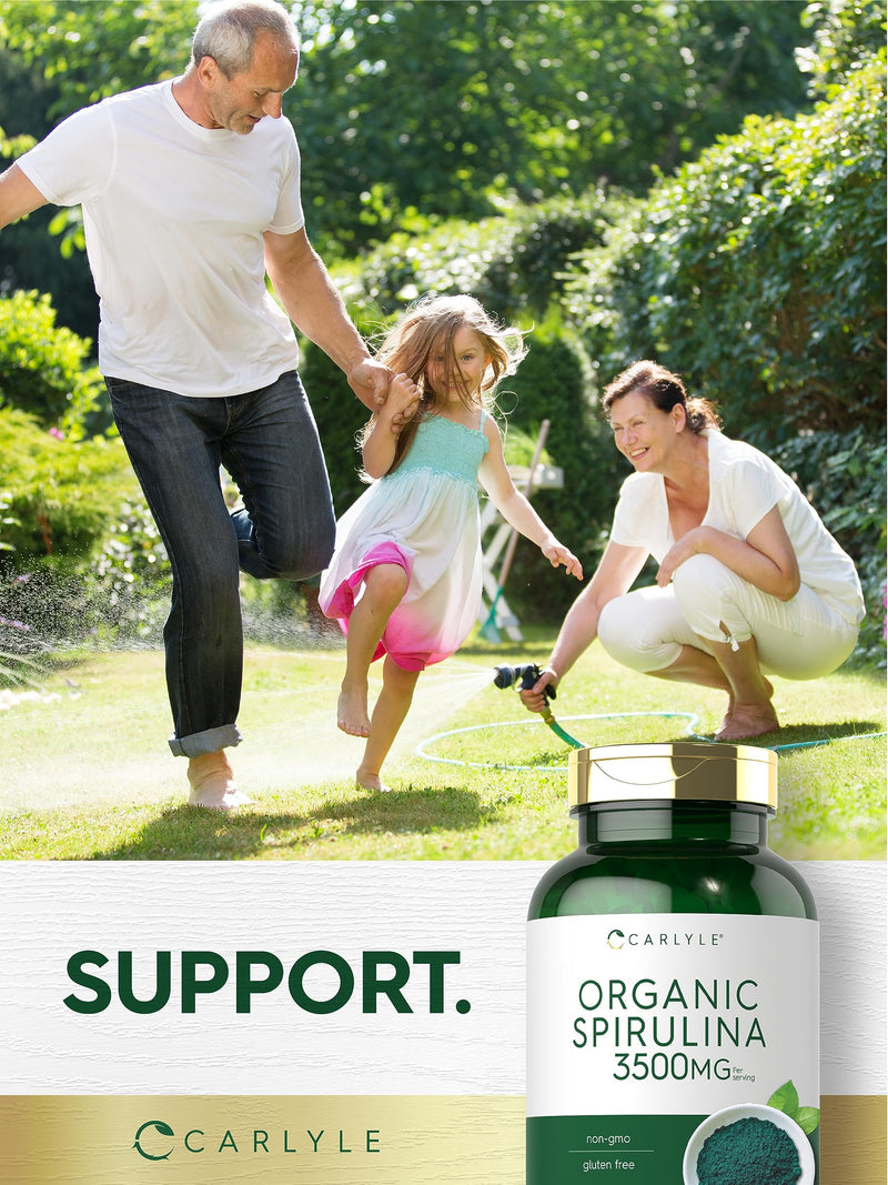 [Australia] - Carlyle Organic Spirulina Tablets 3500mg | 500 Count | Non-GMO & Gluten Free Supplement 