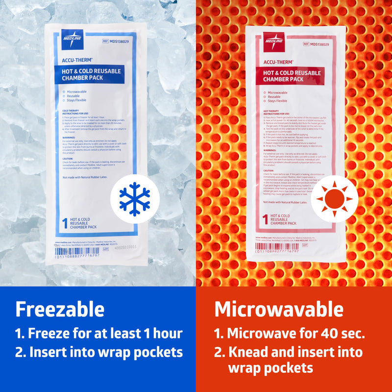 Medline Accu-Therm Gel Wrap Ankle Set, 1 Wrap, 2 Gel Wrap Packs for Ankle