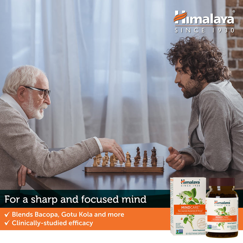 [Australia] - Himalaya MindCare, Nootropic Brain Supplement Booster for Mental Sharpness, Focus, Memory, and Cognitive Wellness, 1170 mg, 120 Capsules, 1 Month Supply 120 Count (Pack of 1) 