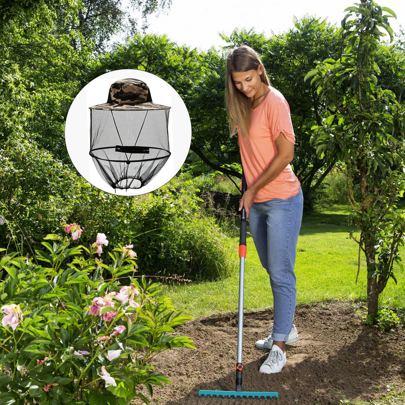 [Australia] - Beekeeper hat, mosquito net hat, bee veil hat, face protection hat, anti-mosquito sun hat, head protection and net hat, invisible mosquito net cap, foldable for outdoor hiking, camping, gardening 