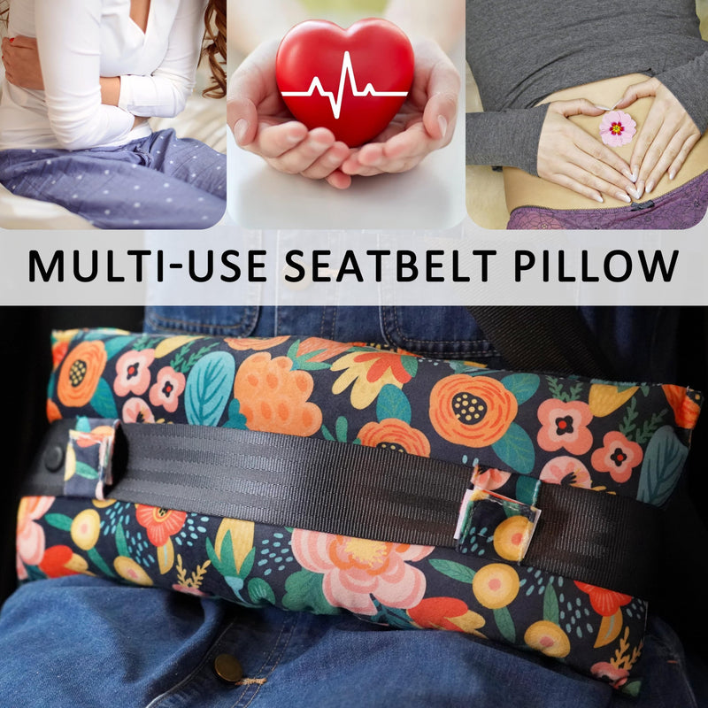 [Australia] - Mastectomy Pillow, Post Heart Surgery Seatbelt Pillow Csection Pillow Port Pillows for Chemo Patients Seatbelt Hysterectomy Pillow for Car, Pacemaker Protector Breast Cancer Seat Belt Gifts for Women Black Orange 