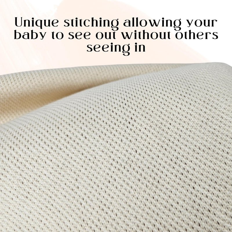 [Australia] - Peekaboo Knit Breathable Nursing Cover Up For Breastfeeding - Soft Organic Cotton & Cashmere Breast Feeding Covers For Women - Privacy Feature - Includes Mesh Laundry Bag (Beige) Beige 