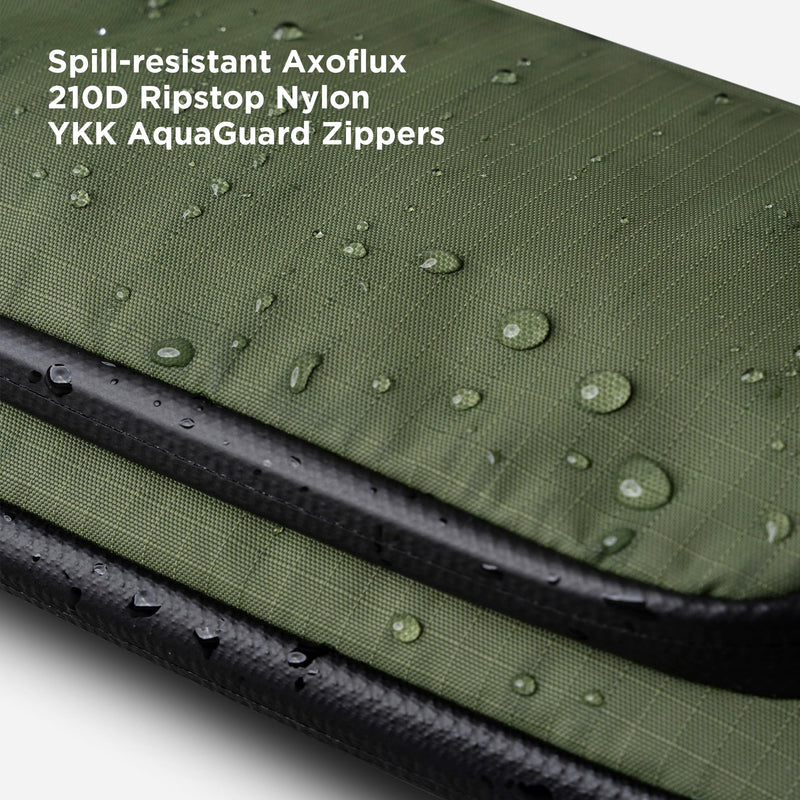 ALPAKA Bravo Passport Pouch RFID Blocking Travel Passport Holder Green | Detachable Hand Strap and Shoulder Strap, Front Zipper Pocket with Hidden AirTag Sleeve, YKK AquaGuard Zippers