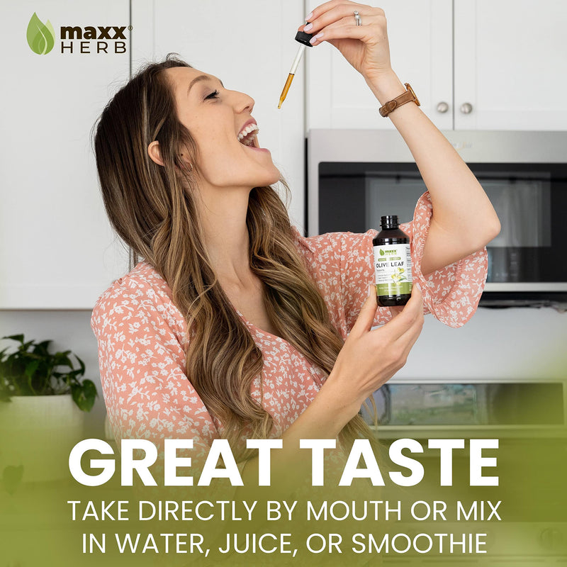 [Australia] - Maxx Herb Olive Leaf Extract – Max Strength Oleuropein Liquid Absorbs Better Than Capsules or Tea, for Immune Support, Heart Health, and Seasonal Wellness - 4 Oz Bottle (60 Servings) 4 Fl Oz (Pack of 1) 