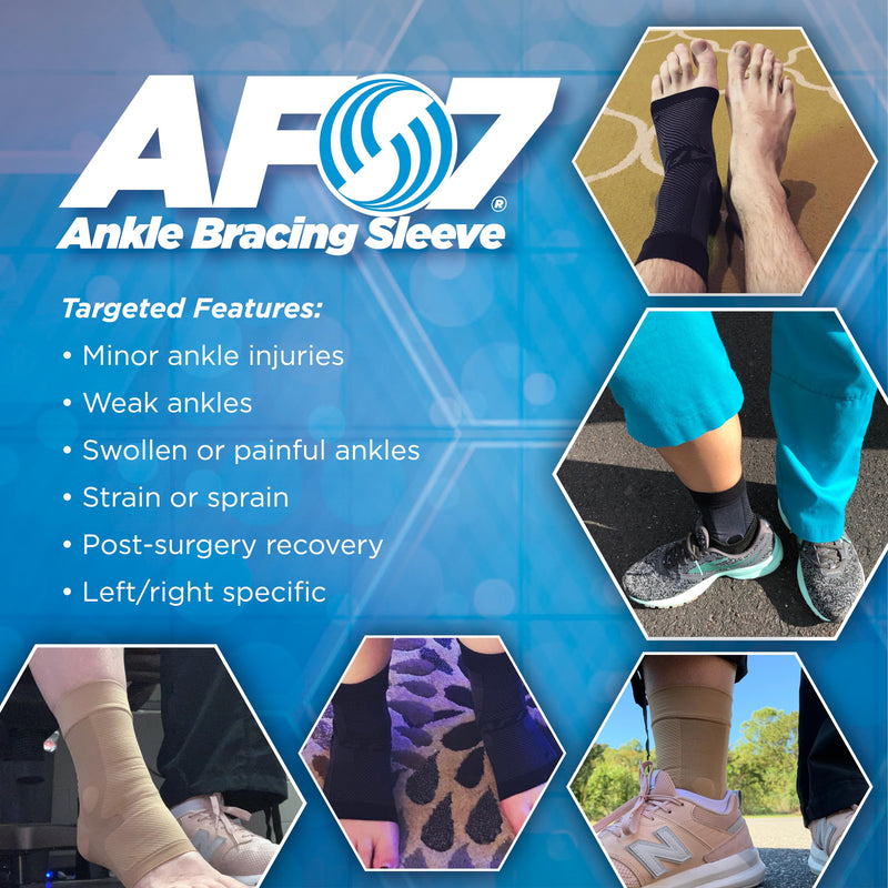 OrthoSleeve Compression Ankle Brace for ankle sprains, achilles tendonitis, ankle wrap, ankle support, instability, inversion sprains and general ankle pain X-Large Black Right Foot