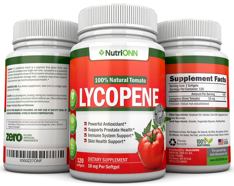 [Australia] - Lycopene - 10MG - 120 Softgels - 3 Month Supply - Premium Quality Antioxidant - 100% Natural Tomato - Great for Prostate Health, Immune System Support, Heart Health and Eyesight Support 