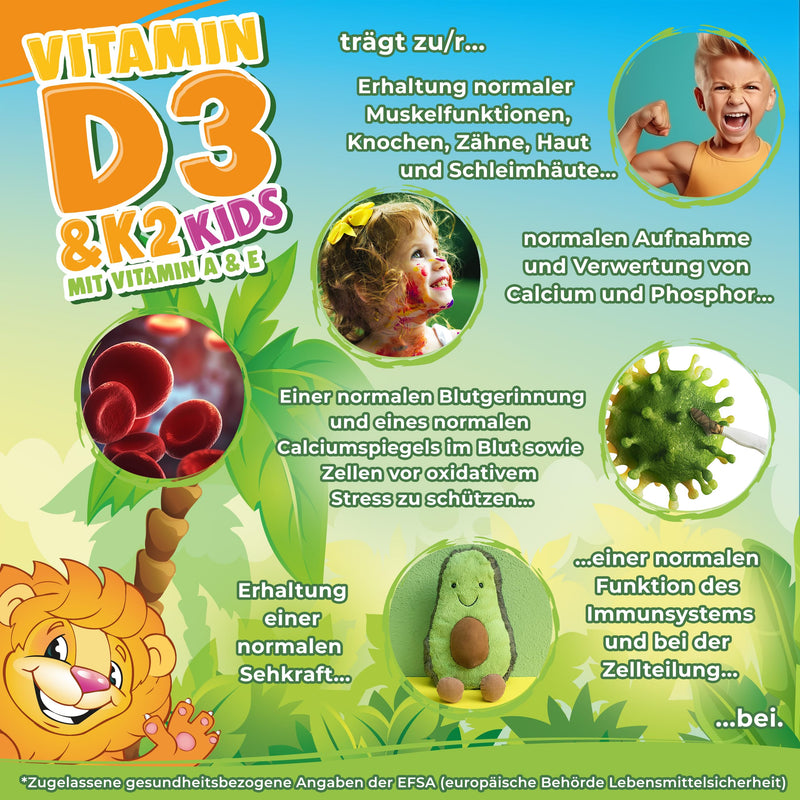 [Australia] - Vitamin D3+K2 KIDS with vitamin A & E, vegan - dosed for children from the age of 3 to adulthood - for the whole family - neutral in taste (20ml = approx. 6 to max. 22 month supply) 