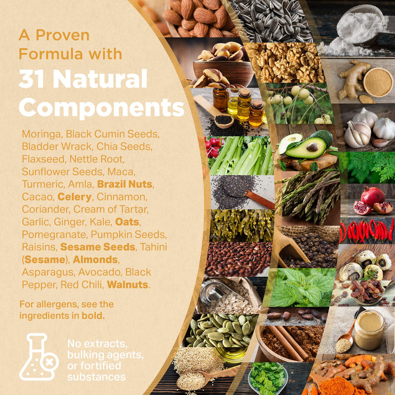 Strength & Spices Psoriasis Relief Skin Care Supplements, Immune System Booster with 31 Powerful Ingredients and Amino Acids, Soothes Red, Flaky Skin, 1000 mg, 60 Vegan Capsules, Refill Paper Bag
