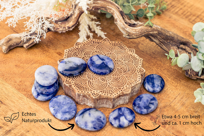 [Australia] - Sodalite disc stone | Hand flatterer pocket stone | High-quality gemstone Life Source Plus 