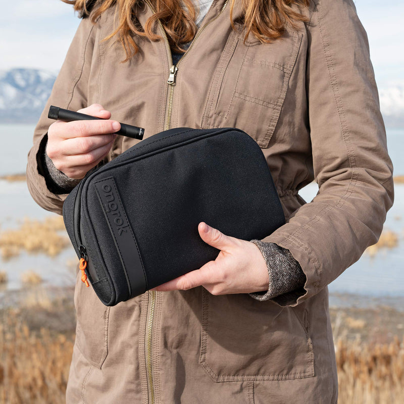 Carbon Technology Lockable Pouch, Bamboo Derived, Durable Sealed Waterproof Zipper, Combo Locking Wallet to Store Away Goods with Care | 2.0 Model - Large Large | 6x11"