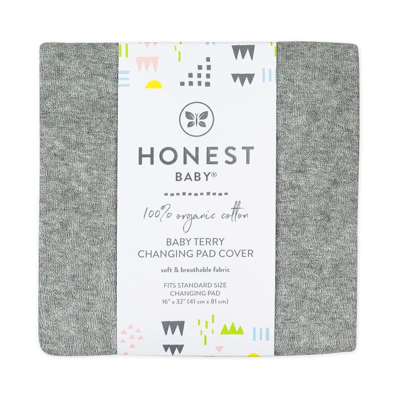 [Australia] - HonestBaby unisex baby Organic Cotton Changing Pad Cover and Toddler Sleepers, Gray Heather, One Size US 