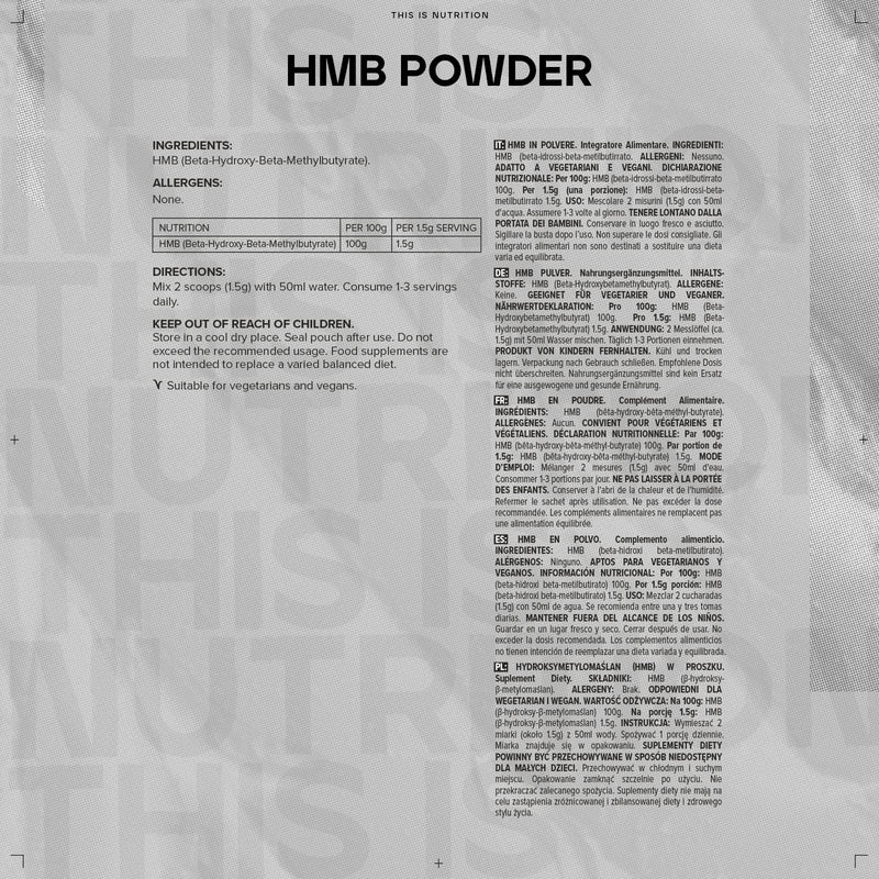 Bulk HMB Powder, 500 g, Packaging May Vary Unflavoured 333 Servings (Pack of 1)