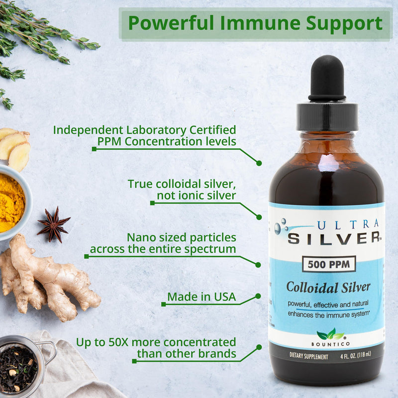 [Australia] - Ultra Silver Colloidal Silver | 500 PPM | 4 Ounce | Fine Mist Spray 