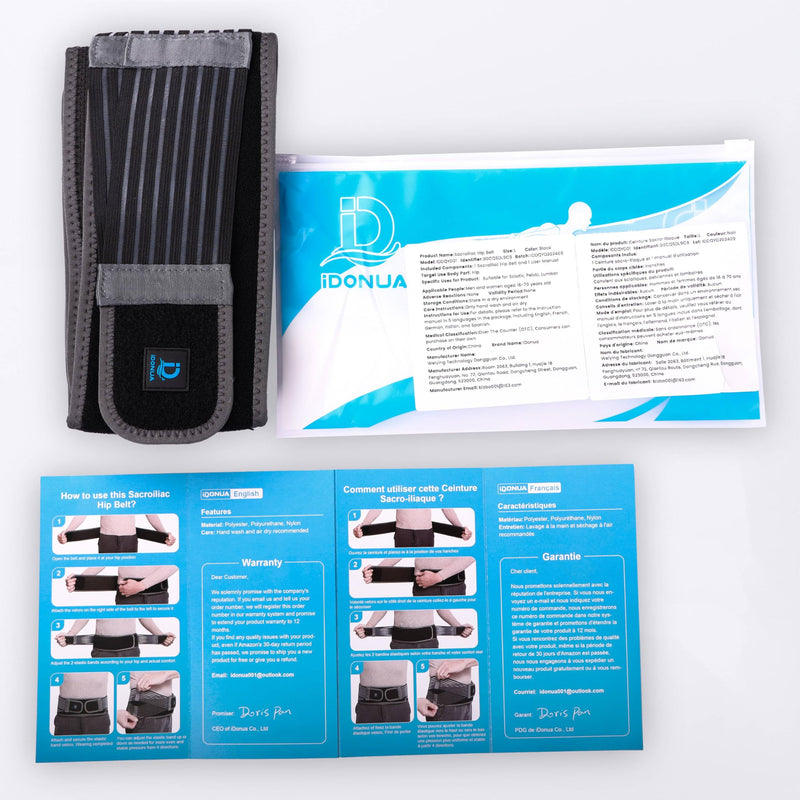 [Australia] - Sacroiliac hip belt for men and women, lap belt, SI joint bandage, relieves sciatica, sacroiliac joint (SIJ), leg and sacral nerve pain, adjustable diamond compression support-L L 