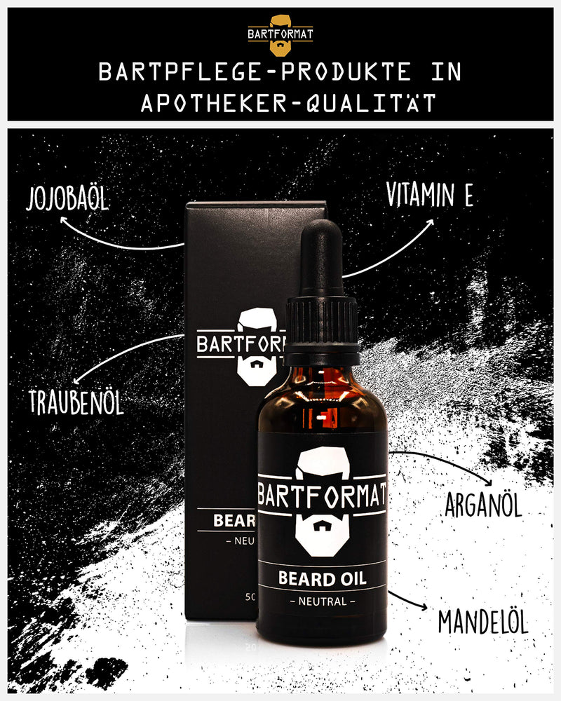 [Australia] - BEARD FORMAT 4-piece beard care set SCHNITTWUNDER - including XL beard scissors + shaving template + beard brush + toiletry bag - high-quality set for daily beard care - present for men 