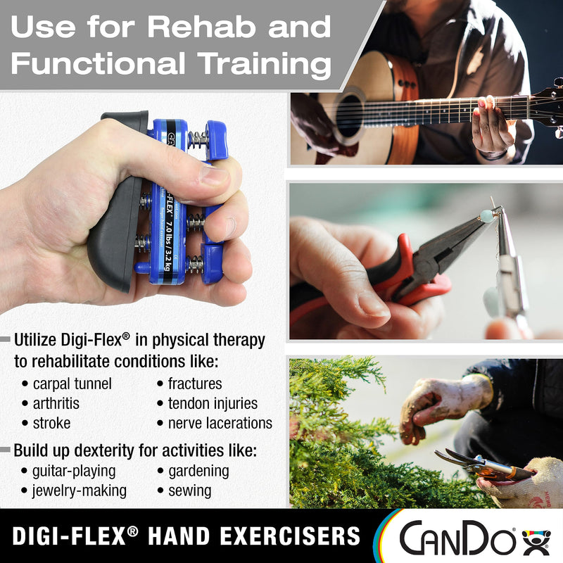 [Australia] - CanDo Digi-Flex Hand and Finger Exerciser Green - Medium Tension - For Dexterity, Strength, and Flexibility for Fingers, Hands, and Forearms 