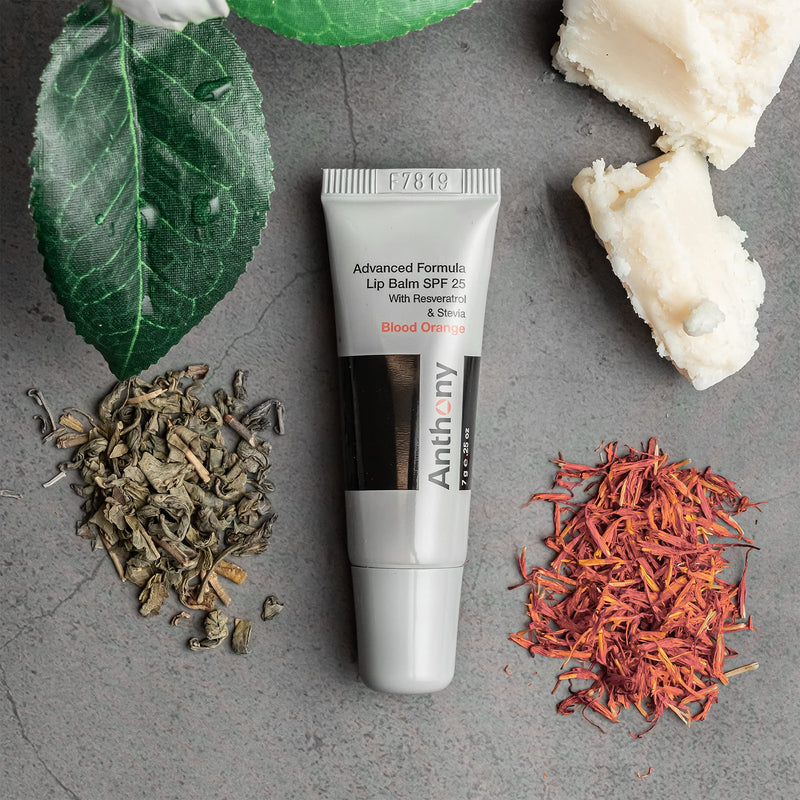 Anthony SPF 25 Lip Balm, 4 Pack | Green tea, shea butter and vitamin E help moisturize and protect dry, chapped lips with SPF 25. Blood Orange