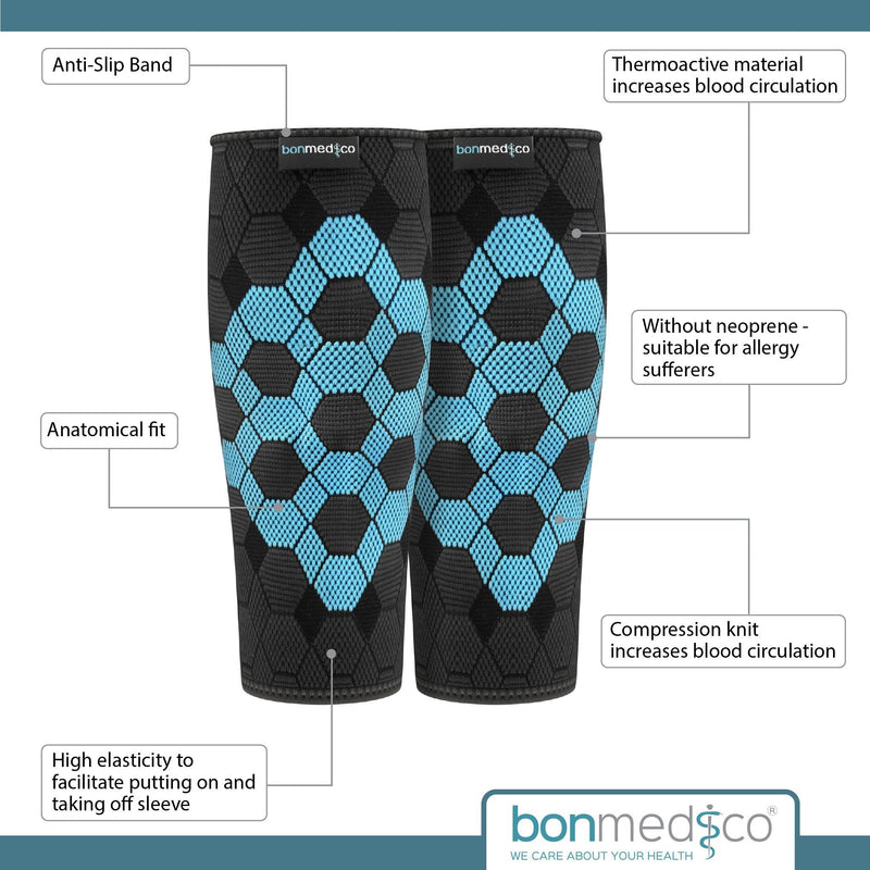 [Australia] - bonmedico calf compression for men and women, calf bandage compression for relief, calf warmer stabilization pack of 2, M M x M 