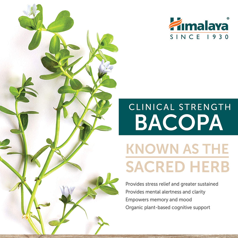 [Australia] - Himalaya Organic Bacopa Monnieri Nootropic Herbal Supplement, Supports Calm, Memory, Cognition, USDA Certified Organic, Non-GMO, 750 mg, 60 Plant-Based Caplets, 60 Day Supply 60 Count (Pack of 1) 