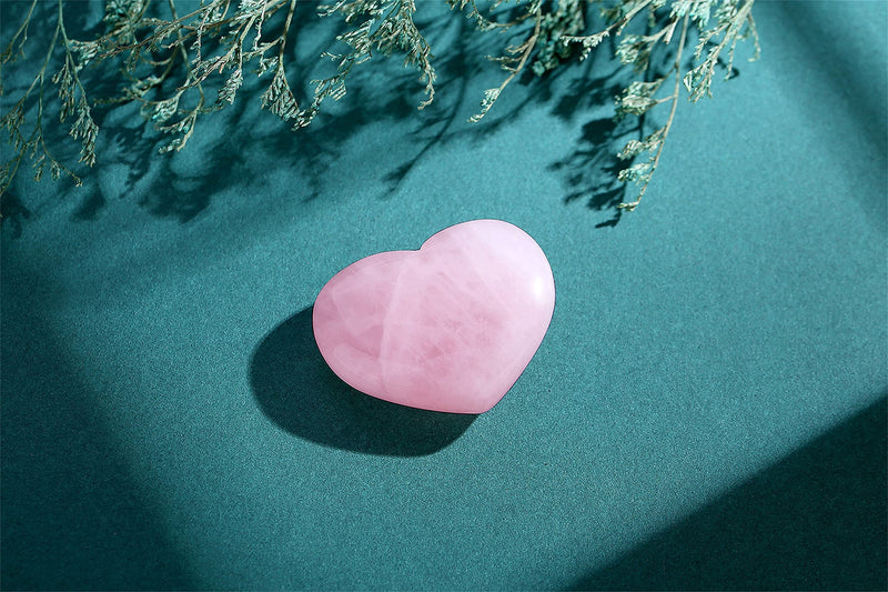 [Australia] - MAIBAOTA 45 mm Crystal Heart Big Healing Crystals Heart Love Crystal Stone Natural Reiki Gemstone Crystal Gifts for Mom Mothers Day Valentines Day Palm Worry Stones for Anxiety 01 Rose Quartz Crystal 
