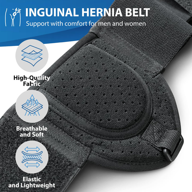 ORTONYX Black & White Inguinal Hernia Belt Bundle - S/M
