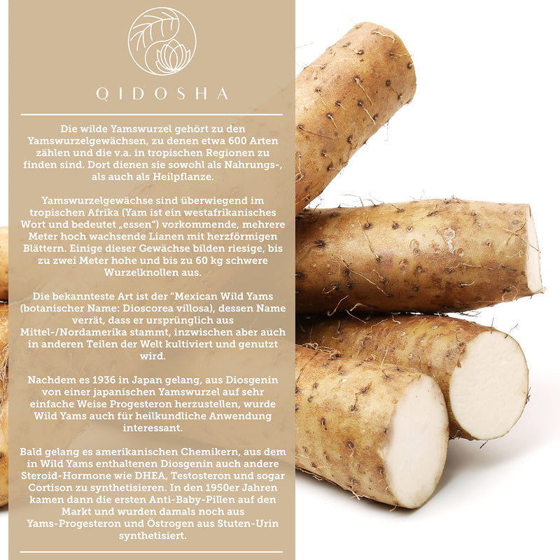 [Australia] - QIDOSHA® Wild Yam Root Extract, 240 pieces/glass, 1000mg Wild Yam Root Extract with 200mg Diosgenin per daily portion, Mexican Wild Yam capsules high dosage, vegan, made in Germany 