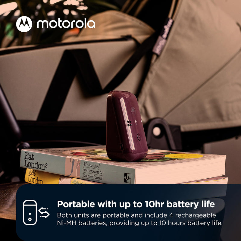 [Australia] - Motorola PIP12 Travel Baby Monitor - Audio-Only Portable Baby Monitor with Rechargeable Batteries, No Wi-Fi Baby Travel Essential, Long-Range Child Safety, Includes Water-Resistant Travel Case 