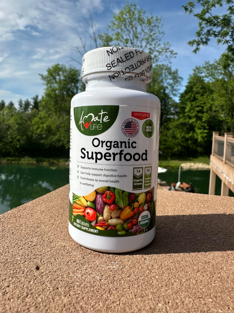 [Australia] - Organic Superfood Greens Fruits and Veggies Complex - Dietary Supplement with 14 Greens and 14 Fruits & Vegetables with Alfalfa Rich in Antioxidant Organic Ingredients Non-GMO 60 Capsules 60 Count (Pack of 1) 