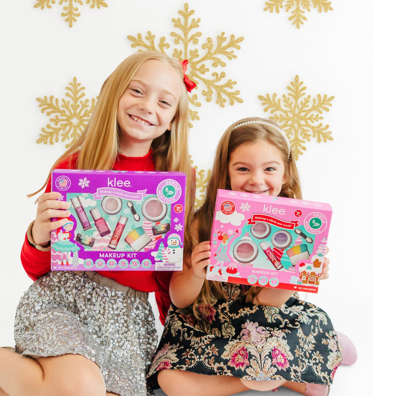 [Australia] - Klee Naturals Holiday Deluxe Mineral Makeup Kit. Gentle and Non-Toxic. Perfect for Kids and Tweens. Made in USA. (Festive Jingles) Festive Jingles 
