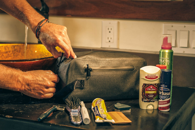DoppSåk Waterproof & Leak-Proof Travel Toiletry Bag | Large, Charcoal Grey