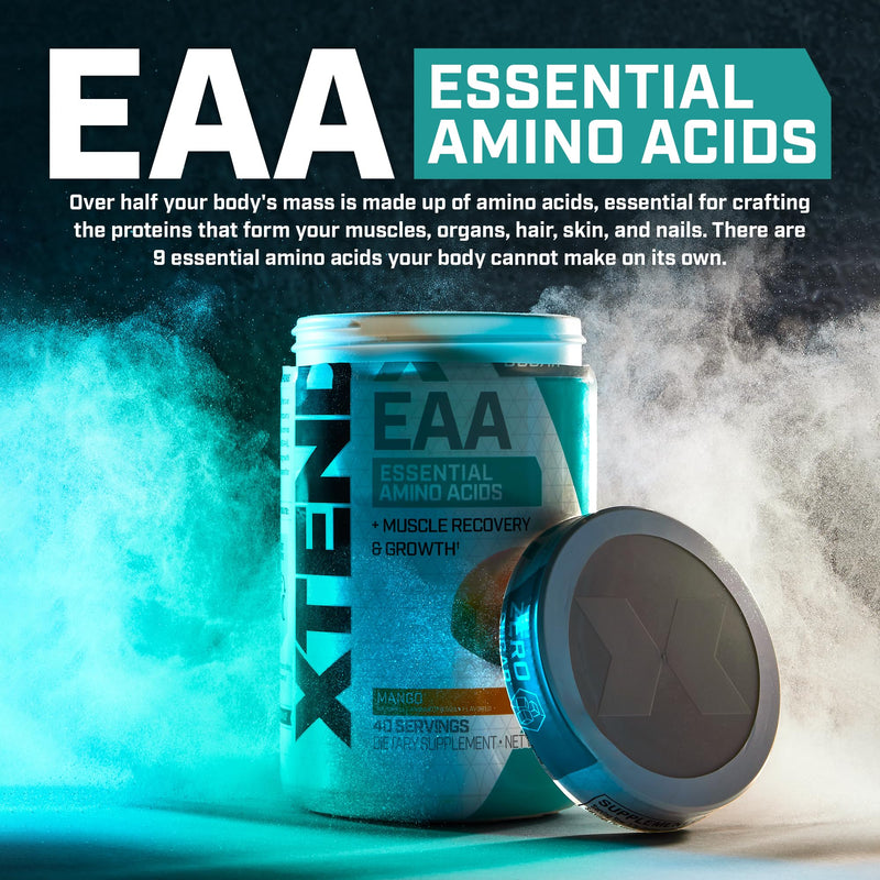 [Australia] - XTEND EAA + BCAA Powder | Muscle Recovery & Lean Muscle Growth | 9 Essential Amino Acids for Intra Workout or Post Workout Recovery | 10g EAAs Per 2 Servings | Blood Orange 40 Servings 