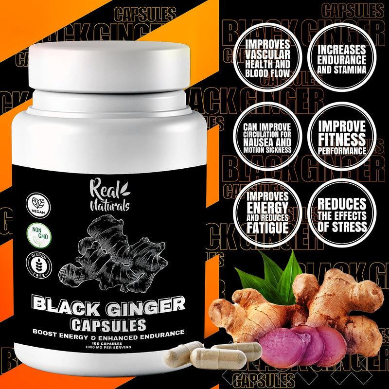 [Australia] - Black Ginger for men capsule 500 mg (100 capsules) Vegan kaempferia parviflora black ginger extract capsules for overall endurance and performance 