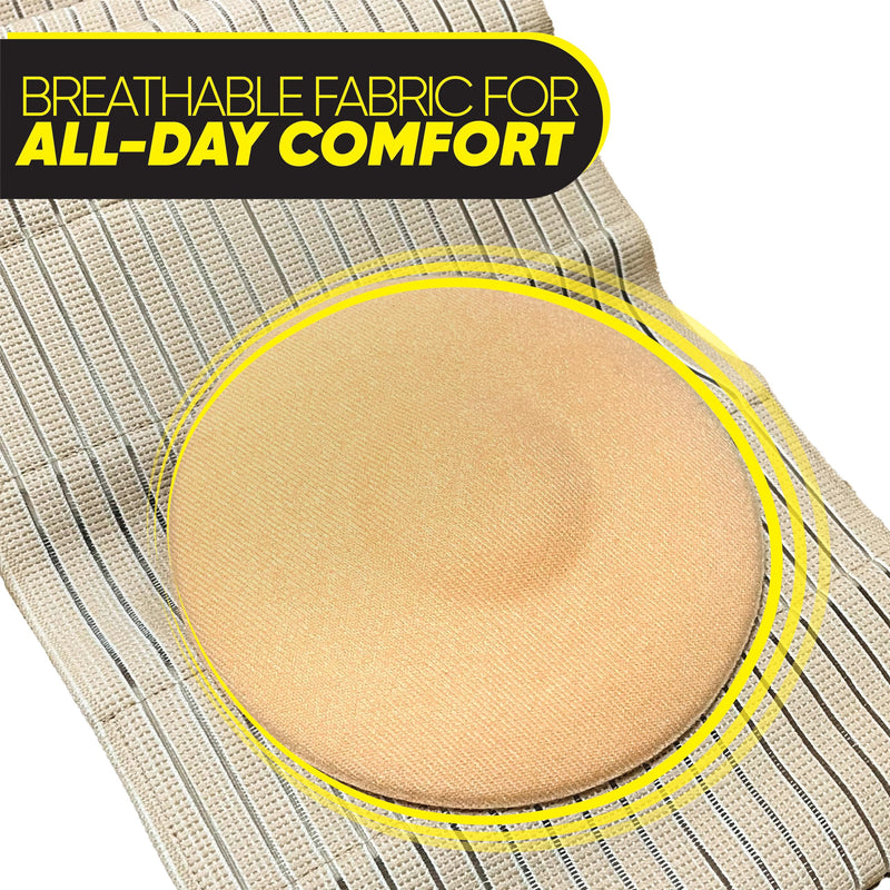 Umbilical Hernia Belt for Men and Women - Abdominal Support Binder with Compression Pad - Belly Button Hernia Navel Ventral Epigastric Incisional and Surgery Prevention Aid (Beige, 3XL Plus Size (54"-67")) 3XL Plus Size (49.2"-67") Beige