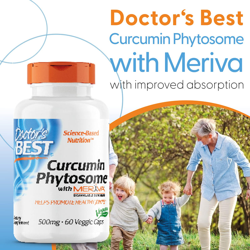Doctor's Best, Curcumine Phytosome with Meriva, 500mg, 60 Vegan Capsules, Gluten Free, SOYA Free, Vegetarian