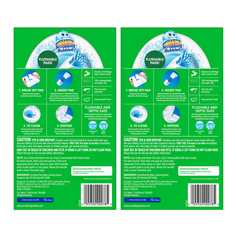 [Australia] - Scrubbing Bubbles Flushable Toilet Wand Refills, Fresh Brush Toilet Cleaner Refill Pads, Cleans Limescale & Fights Odors, Citrus Scent, 20 Count, Pack of 2 2.5 Pound (Pack of 1) 