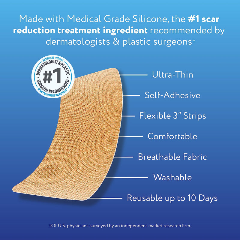 [Australia] - ScarAway Advanced Skincare Silicone Scar Sheets, Medical Grade Silicone Strips, No 1 Recommended Treatment for Surgical, Burn, Body, Acne, Hypertrophic & Keloid Scar Treatment, 8 Tan Reusable Sheets 8 Count 