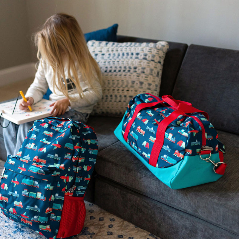 Wildkin Overnighter Duffel Bag and Go Fish! Card Game Bundle: Dive into Fun - Playful Adventures Packed and Ready to Go (Transportation)