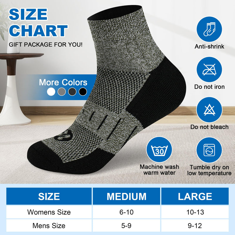 [Australia] - Diabetic Socks for Men,4 Pairs Non Binding Ankle Mens Diabetic Sock Size 6-9 9-12(White+Grey+Yellowish Cyan+Black-Large) White B/Grey B/Yellowish Cyan B/Black B Large 