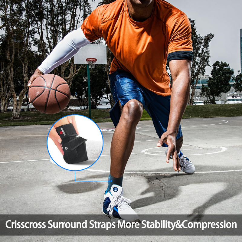 2 Pack Ankle Brace With Side Stabilizers,Ankle Sprain Brace for Men & Women Injury Recovery,Joint Pain Relief,Ankle Support for Running Volleyball Basketball (Medium) Medium