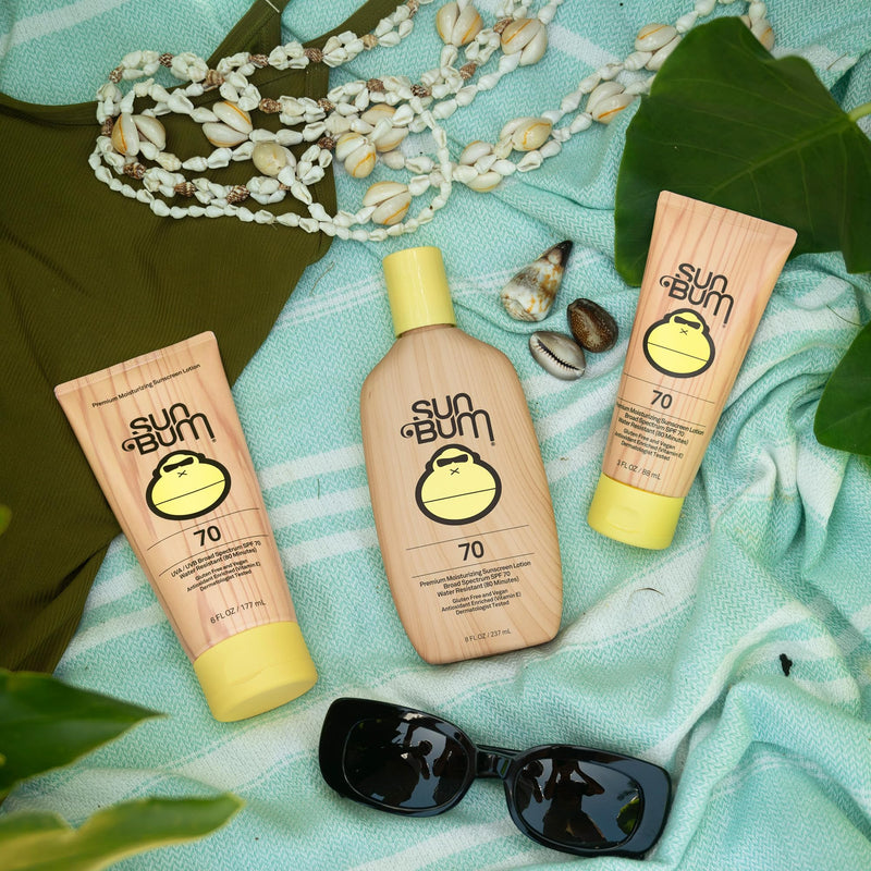 Sun Bum Original SPF 70 Sunscreen Body Lotion - Travel Size, 3 oz | Broad Spectrum Moisturizing Sunscreen with Vitamin E, Hawaii 104 Act Compliant (Made without Octinoxate & Oxybenzone) 3 Fl Oz (Pack of 1)