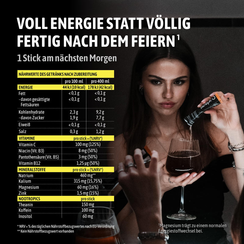 [Australia] - Hydraid® PLUS ENERGY Peach Iced Tea – Electrolyte powder with caffeine – More energy & more focus – 20 sticks with green tea extract and theanine 