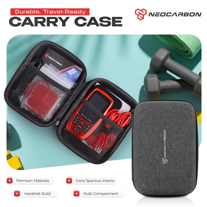 NEOCARBON TENS Unit Muscle Stimulator Ergo Machine for Pain Relief, Red | Advanced Pain Relief & PMS Comfort, Ergonomic & User-Friendly Design, Long-Lasting Power & Portability, Electrode Pads & Kit